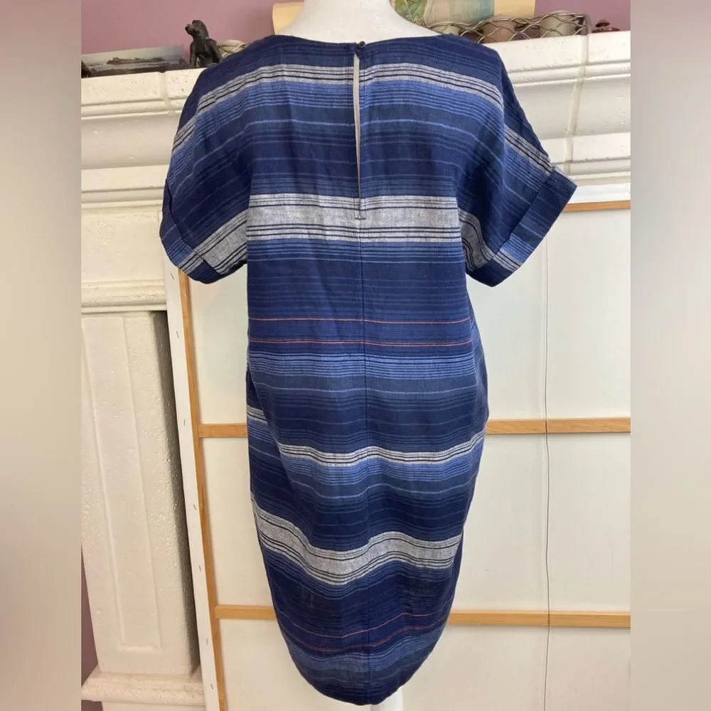 Old Navy NWOT stunning linen cotton Striped Dress Southwestern Vibe